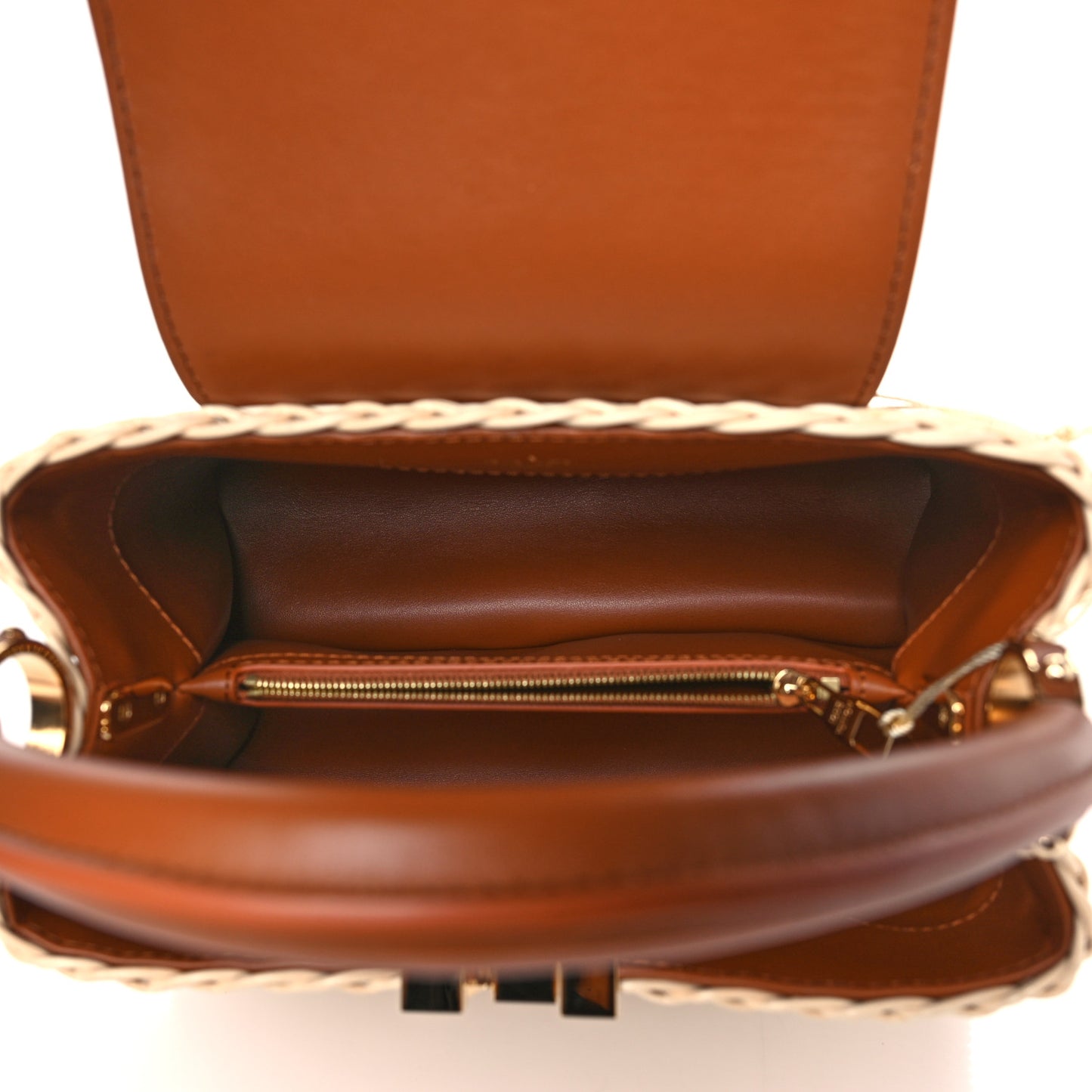 Rattan Calfskin Capucines BB Tan