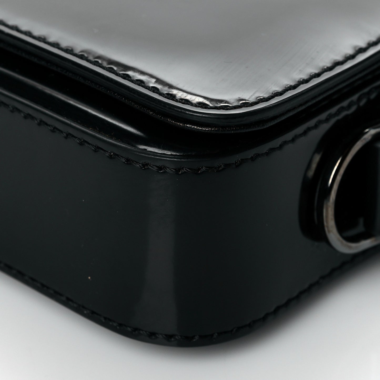 Patent Mirror Binder Clip Bag Black