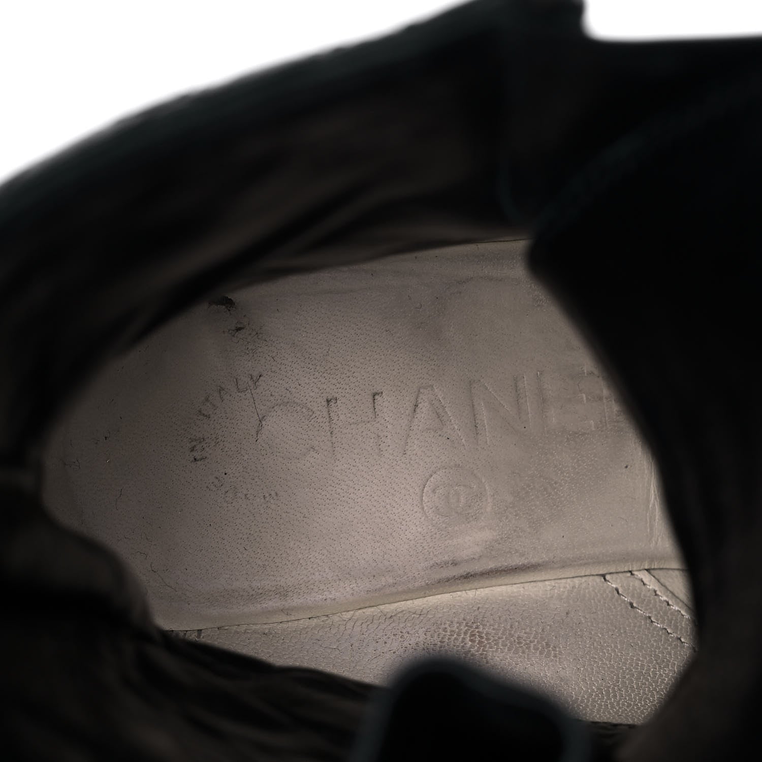 Chanel Calfskin Quilted Lace Up Combat Boots 36 Black 7 of 8