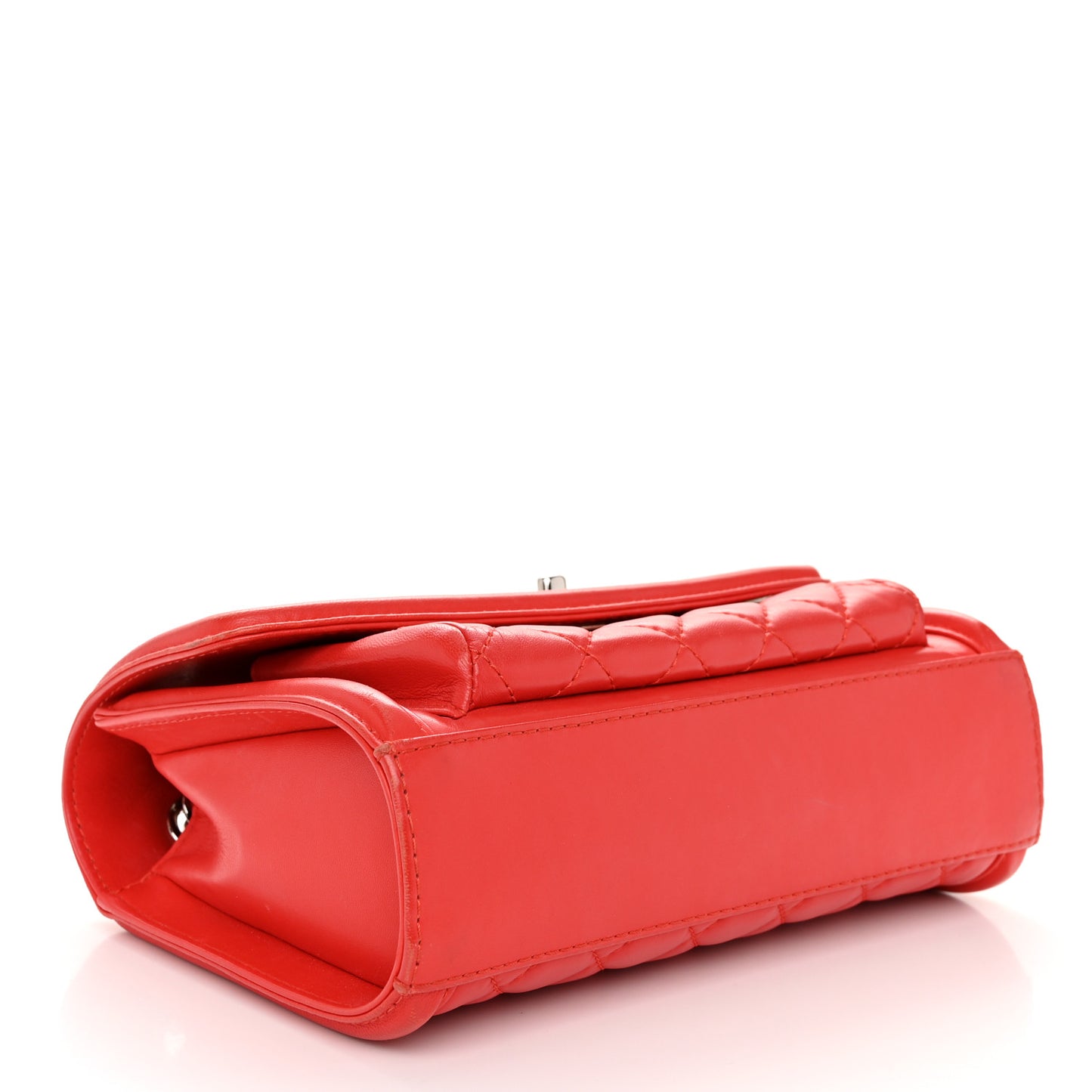 Lambskin Quilted Small Geometric Flap Red