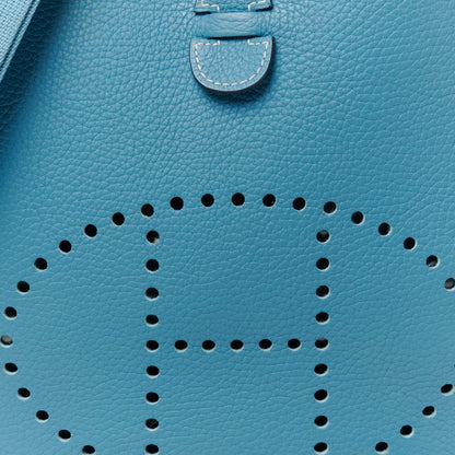 Hermes Taurillon Clemence Evelyne III PM Blue Jean 8 of 14