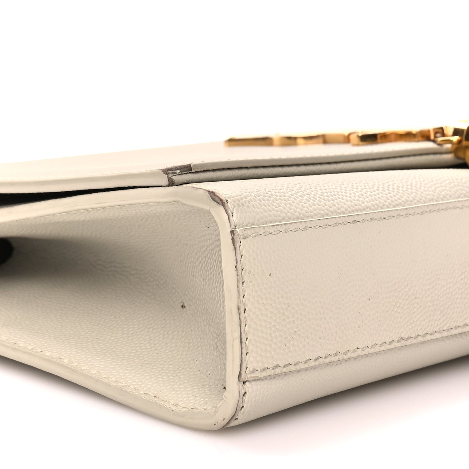 Saint Laurent Grain De Poudre Calfskin Medium Classic Monogram Kate Tassel Satchel Crema Soft 7 of 8