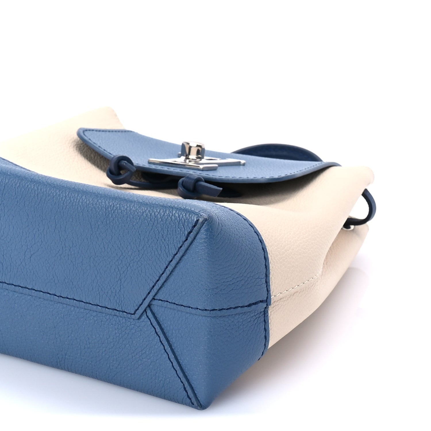 Louis Vuitton Calfskin Lockme Mini Backpack Blue Jean Creme 8 of 9