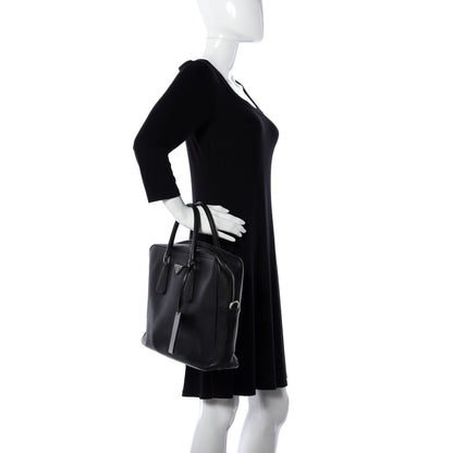 Prada Saffiano Travel Briefcase Nero Black 2 of 21