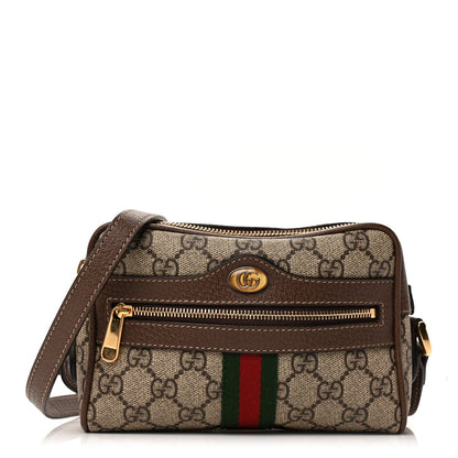 Gucci GG Supreme Monogram Web Mini Ophidia Shoulder Bag  Brown 2 of 9