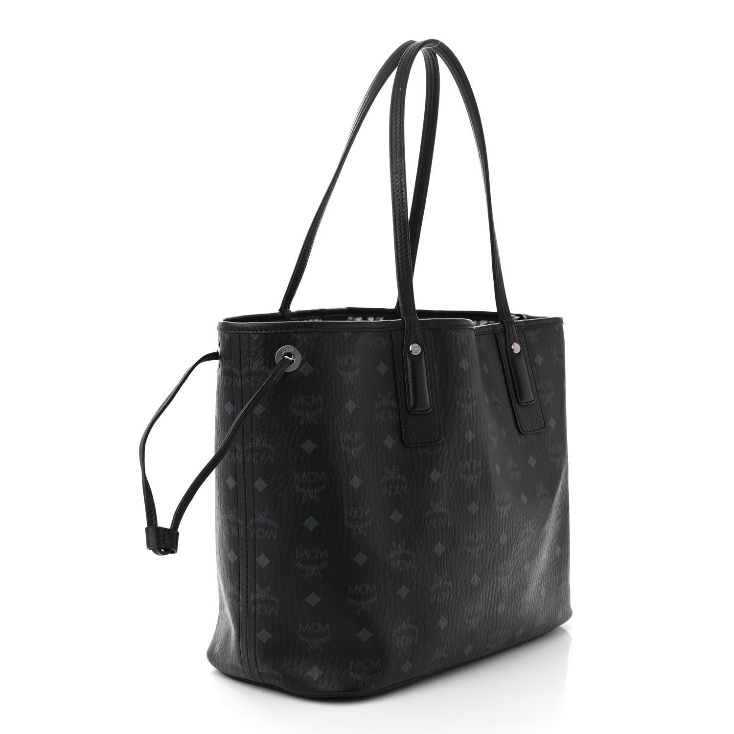 MCM Visetos Medium Liz Reversible Shopper Tote Black 4 of 16