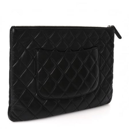 Chanel Lambskin Quilted Medium Cosmetic Case Black 3 of 11