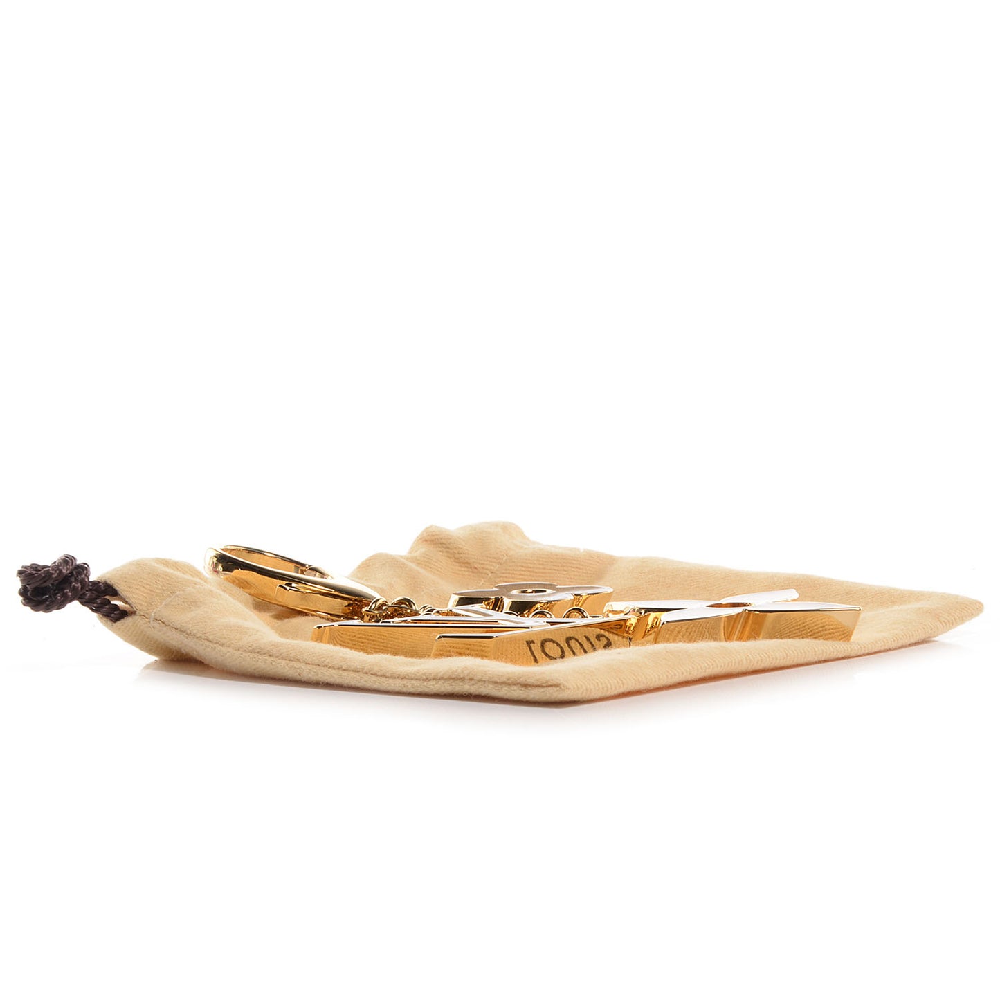 Fleur De Monogram Bag Charm Dore