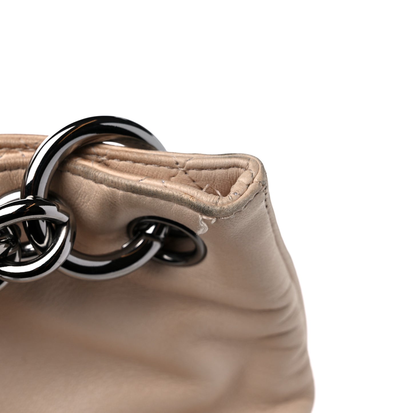 Lambskin Soft and Chain Large Hobo Beige