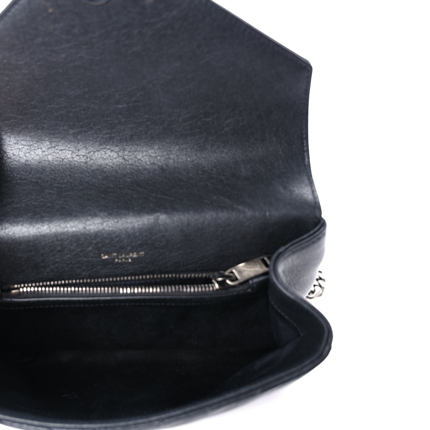 Saint Laurent Sheepskin Matelasse Chevron Monogram Medium College Bag  Black 4 of 8