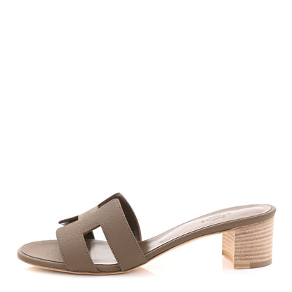Hermes Epsom Oasis Sandals 37 Etoupe 1 of 9