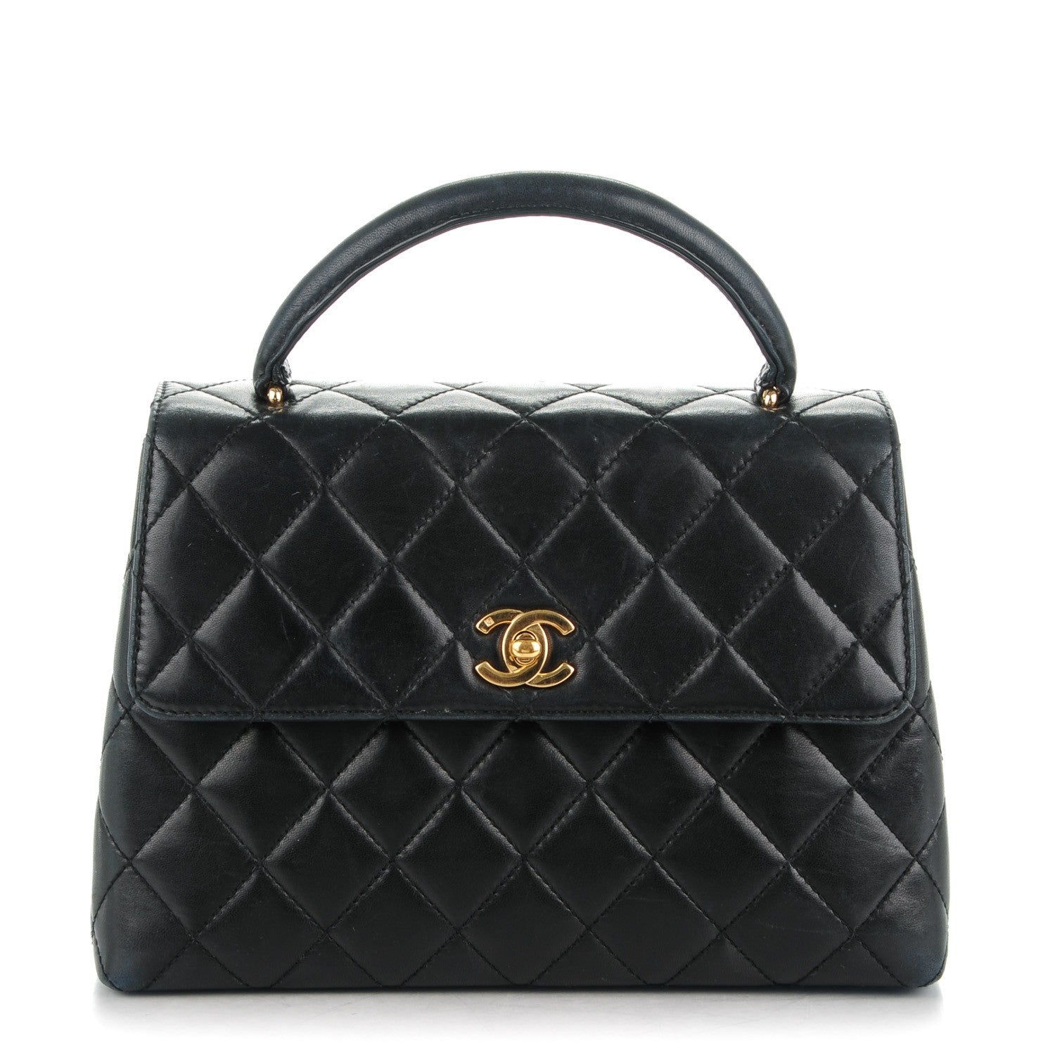 Chanel Lambskin Quilted Medium Kelly Flap Bag Black 1 of 8