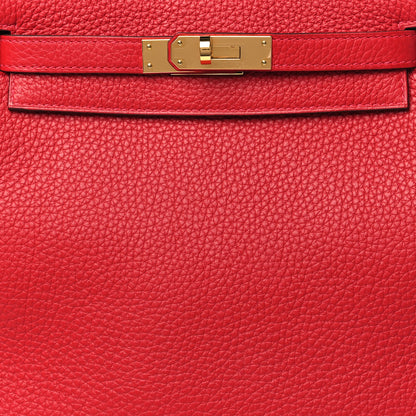 Hermes Taurillon Clemence Kelly Ado Backpack Rouge Casaque 8 of 10