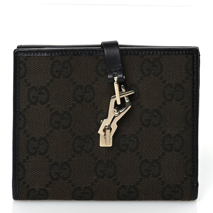 Gucci Monogram Piston Lock Compact Wallet Dark Brown 3 of 8