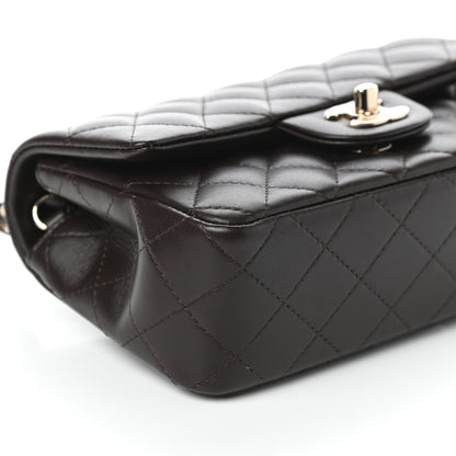 Chanel Lambskin Quilted Mini Rectangular Flap Dark Brown 9 of 10