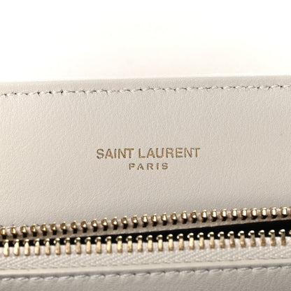 Saint Laurent Cotton Gauze Y Quilted Monogram Small Loulou Chain Satchel Vanilla Ice 6 of 9