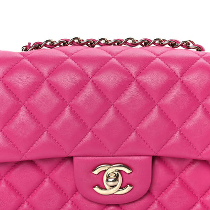 Chanel Lambskin Quilted Mini Rectangular Flap Dark Pink 7 of 7