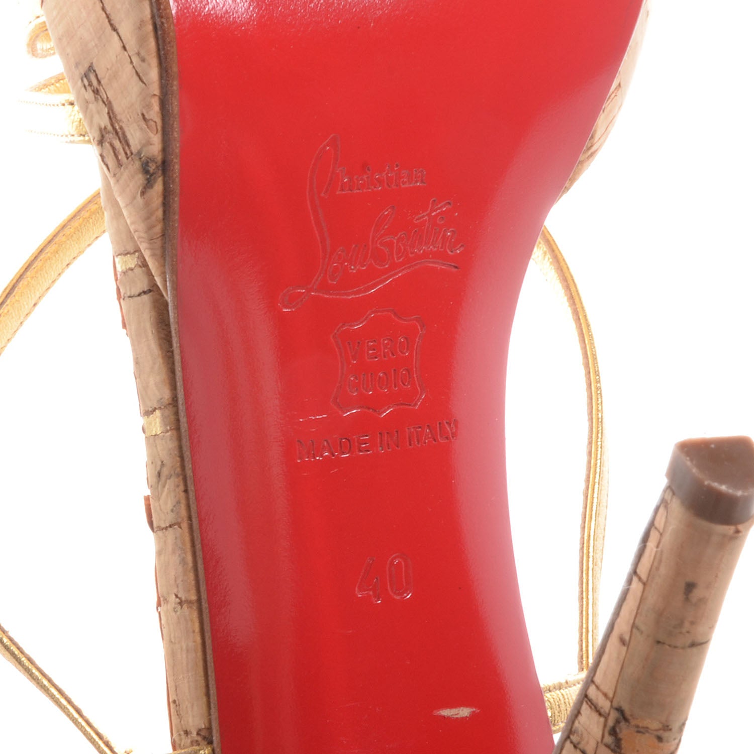 Christian Louboutin Night Cage Zeppa Platform Sandals 40 Gold 5 of 6