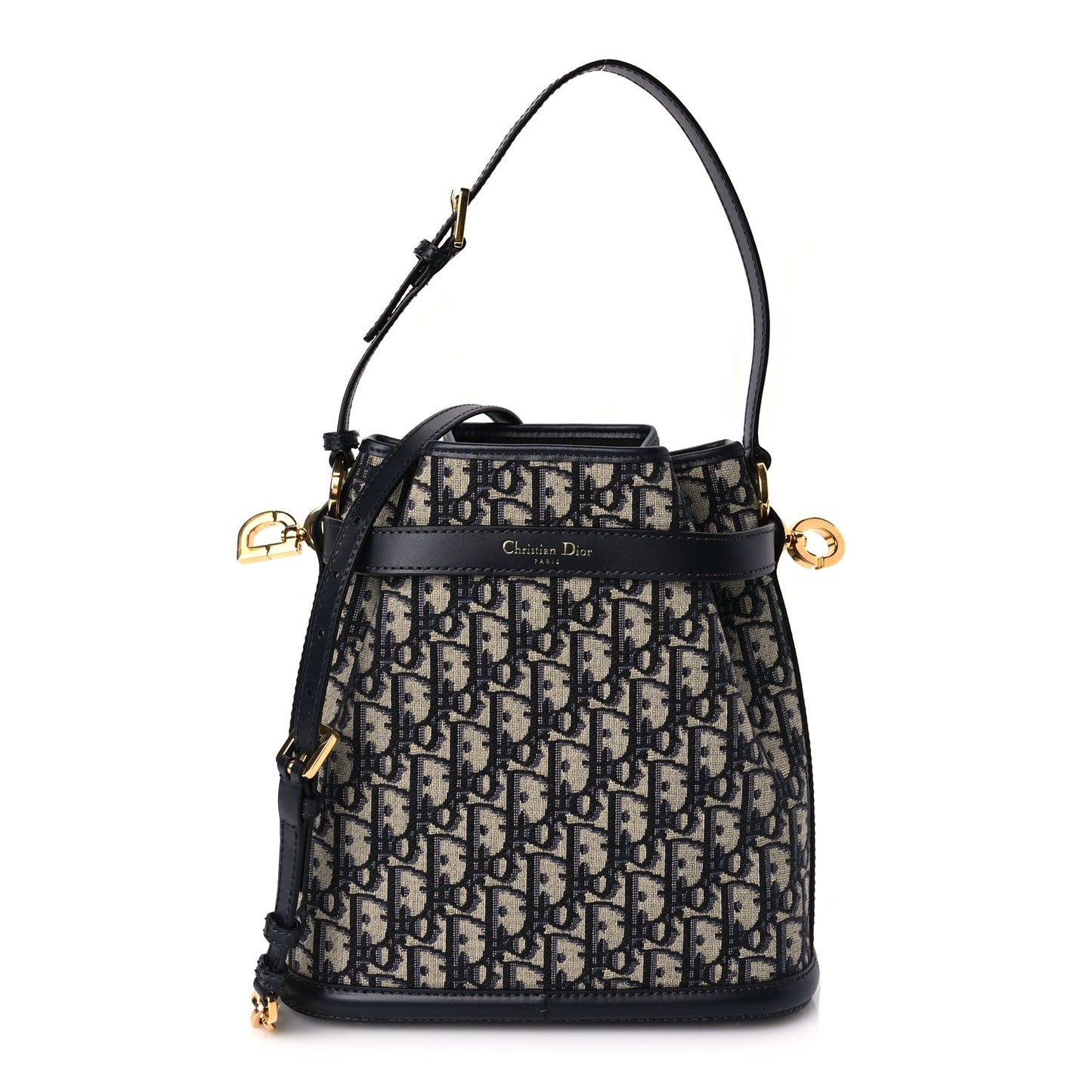 Oblique Calfskin Medium C'est Dior Bucket Bag Blue