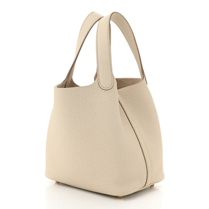 Hermes Taurillon Clemence Picotin Lock 18 PM Beton 3 of 10