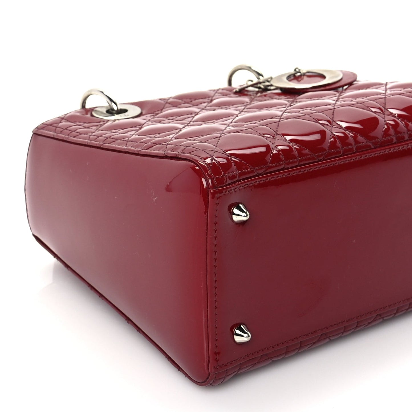 Patent Cannage Medium Lady Dior Red