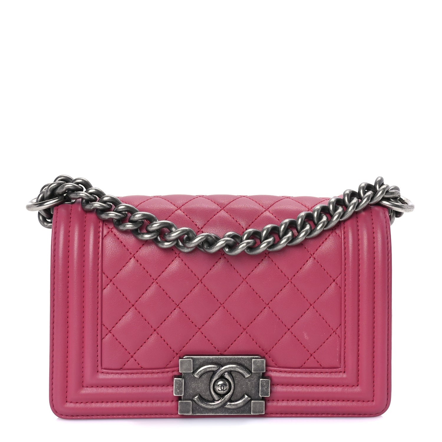 Chanel Lambskin Quilted Small Boy Flap  Dark Pink 1 of 9