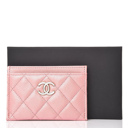 Chanel Iridescent Caviar Quilted Card Holder Pink 9 of 9