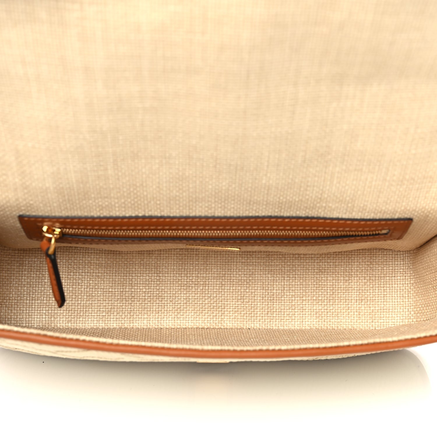 Fendi Raffia Vitello King Lucido FF Embroidered Baguette Alchemy Brandy 5 of 10