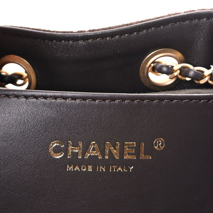 Chanel Suede Quilted Small  25 Handbag  Dark Brown 5 of 8