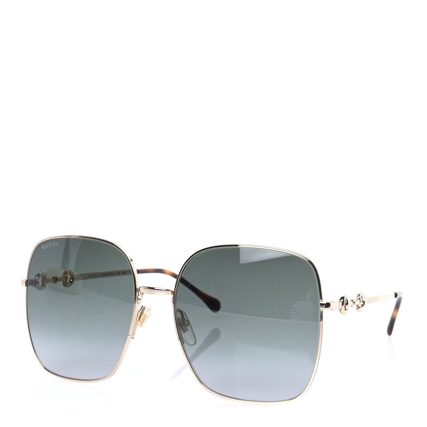 Metal Horsebit Square Sunglasses GG0879S Gold