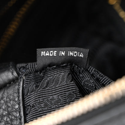 Prada Vitello Daino Top Handle Shoulder Bag Black 7 of 11