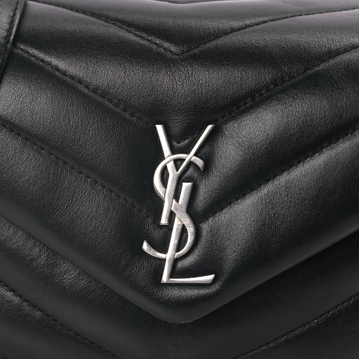 Calfskin Y Quilted Monogram Toy Loulou Crossbody Bag Black