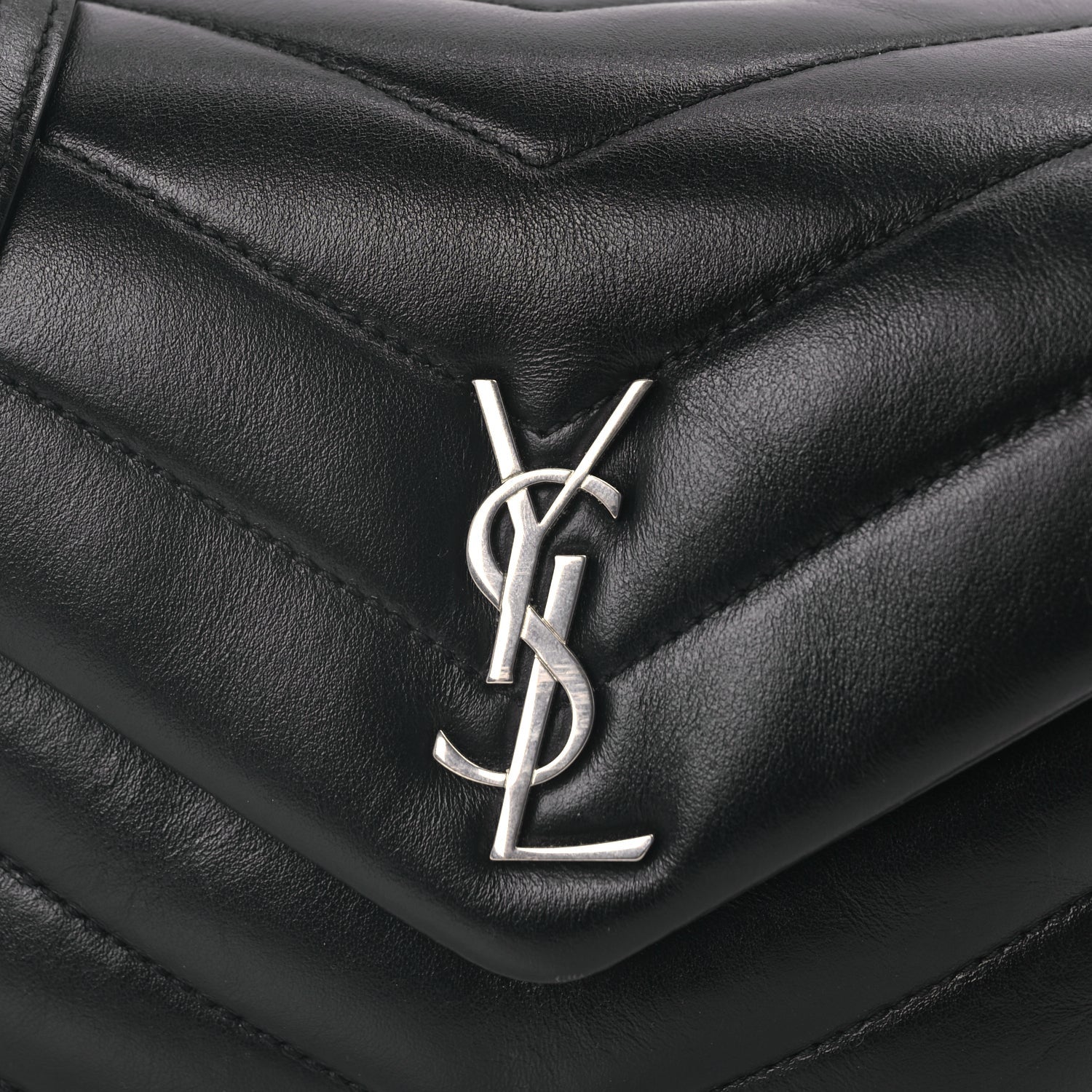 Saint Laurent Calfskin Y Quilted Monogram Toy Loulou Crossbody Bag Black 6 of 8