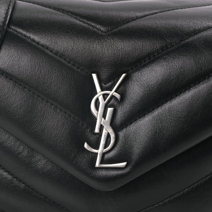 Saint Laurent Calfskin Y Quilted Monogram Toy Loulou Crossbody Bag Black 6 of 8