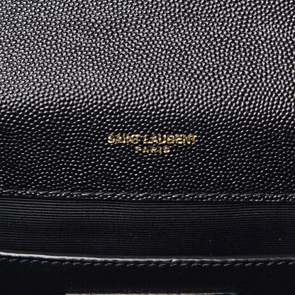 Saint Laurent Grain De Poudre Matelasse Chevron Medium Monogram Satchel Black 6 of 10