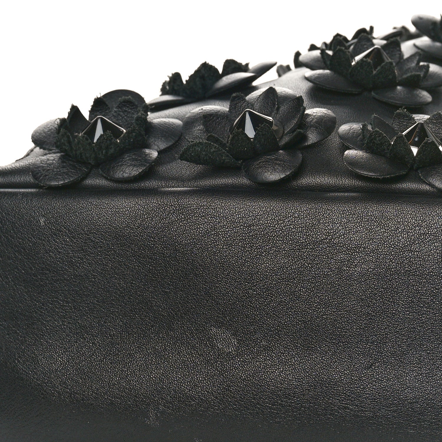 Fendi Vitello Dolce All Over Flowerland Large Backpack Black 9 of 10