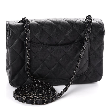 Chanel Crumpled Calfskin Quilted Mini Rectangular Flap So Black 2 of 10