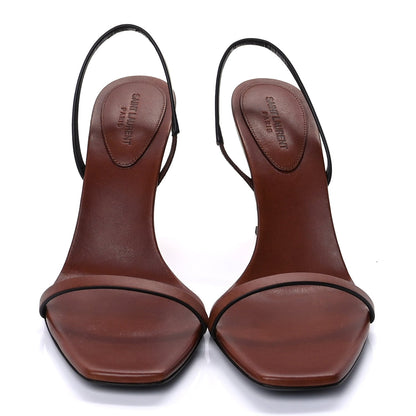 Saint Laurent Calfskin Opyum Slingback Sandals 38 Caramel 2 of 9