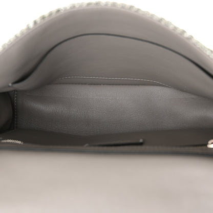 Valentino Garavani Metallic Lurex Knit Large Roman Stud Shoulder Bag Silver 5 of 11