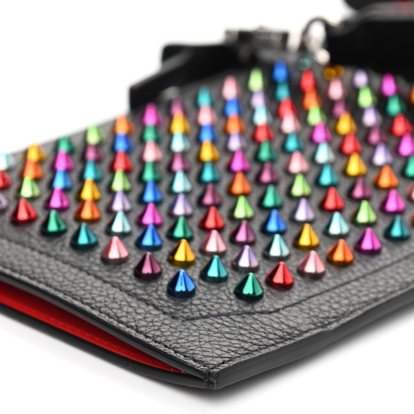 Empire Calfskin Spikes Loubilab Clutch Black Multicolor