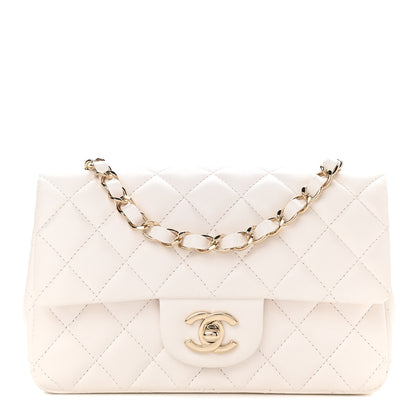 Chanel Lambskin Quilted Mini Rectangular Flap White 1 of 10