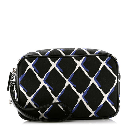 Chanel Canvas Airline Cosmetic Case Blue White 1 of 7