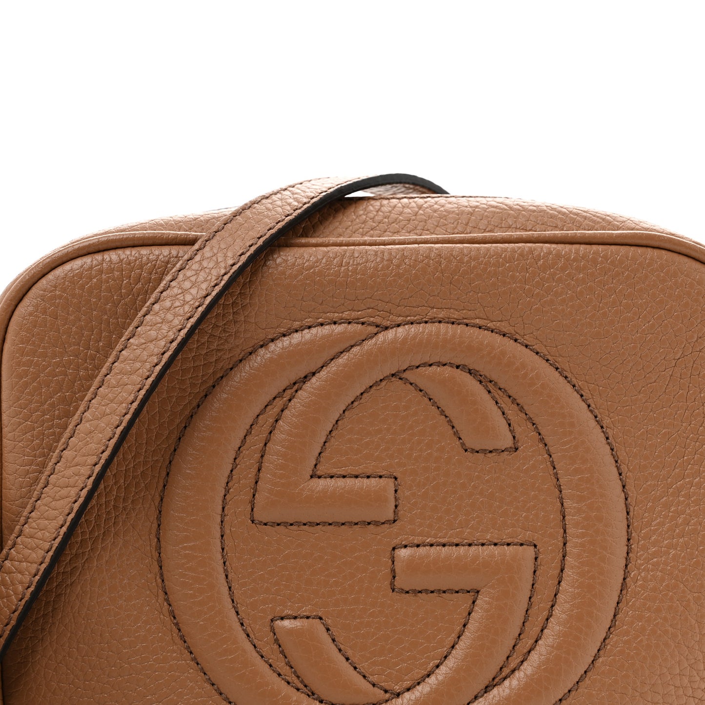 Pebbled Calfskin Small Soho Disco Bag Camelia