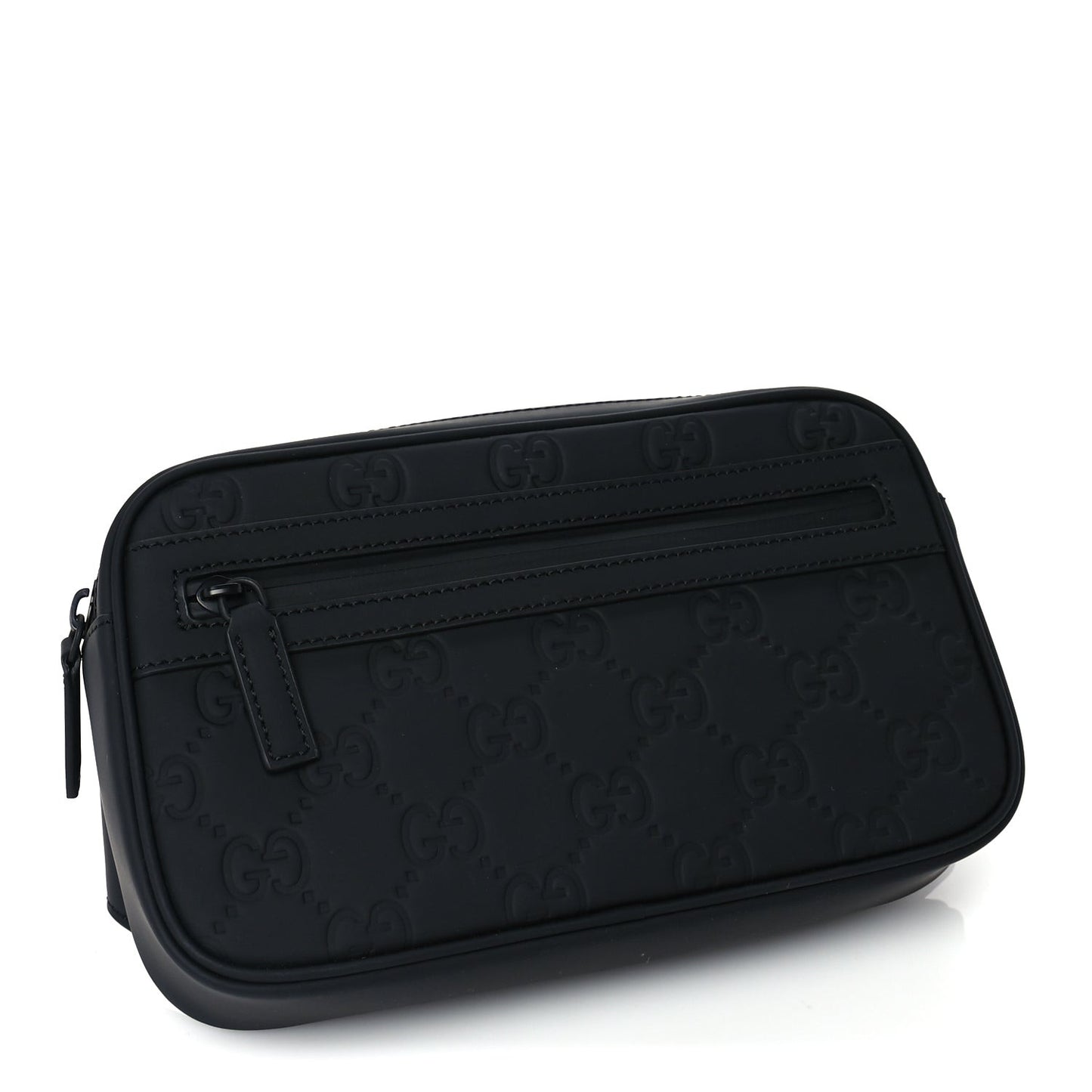 Rubber Effect Monogram GG Waist Belt Bag  Black