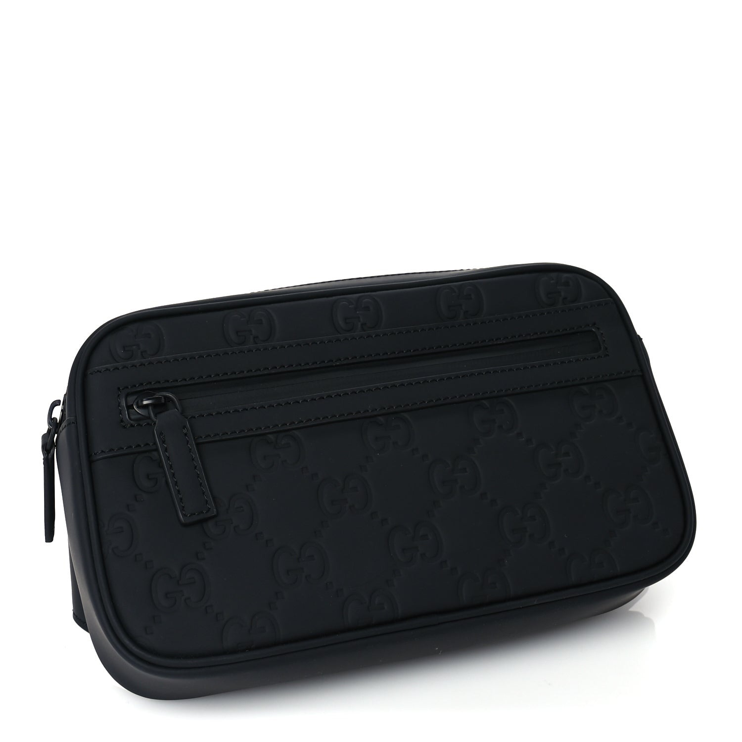 Gucci Rubber Effect Monogram GG Waist Belt Bag  Black 3 of 8