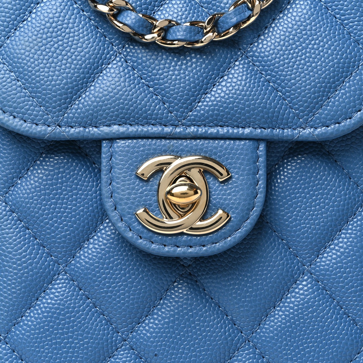 Caviar Quilted Classic Phone Holder Blue
