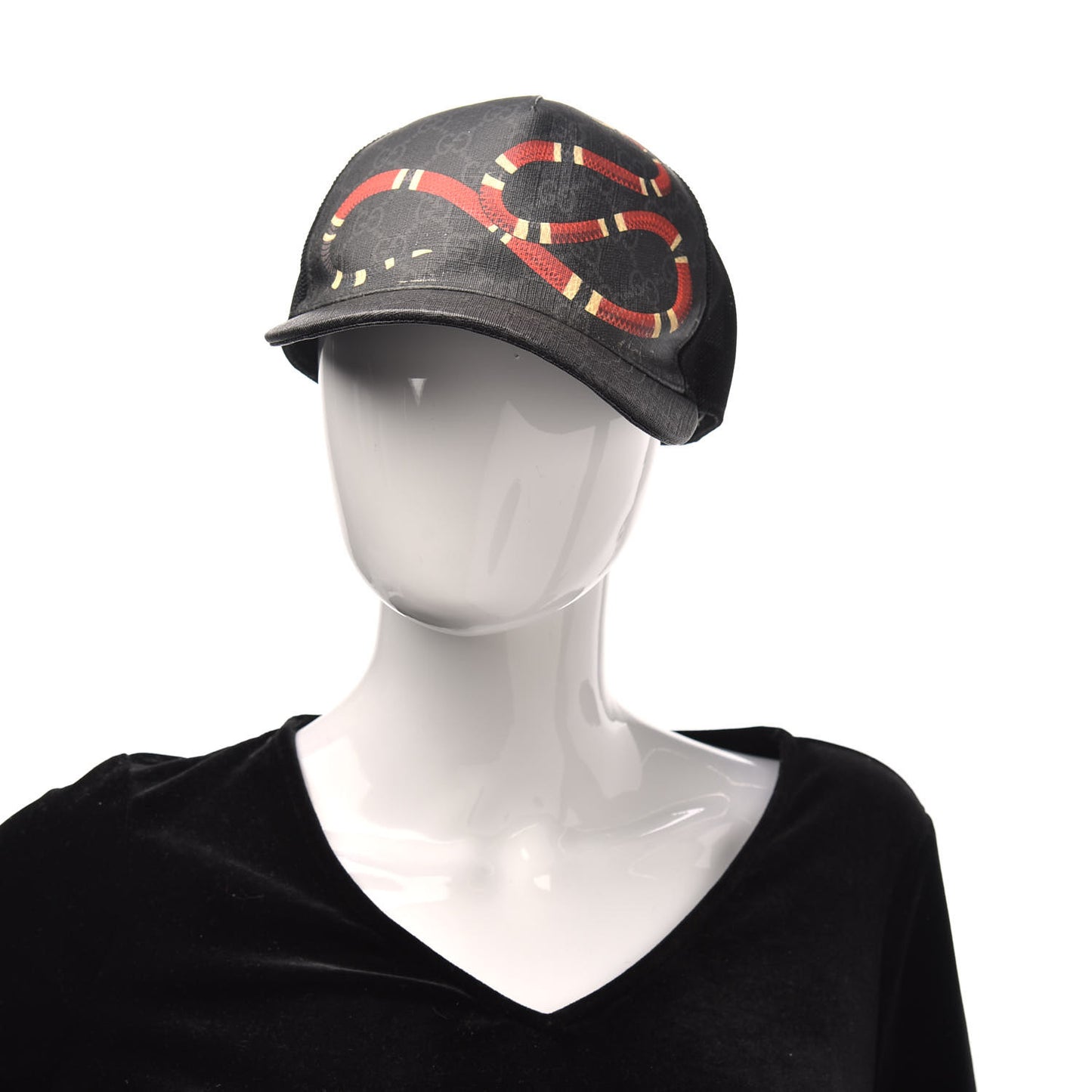 GG Supreme Monogram Kingsnake Print Baseball Hat XL 60 Black