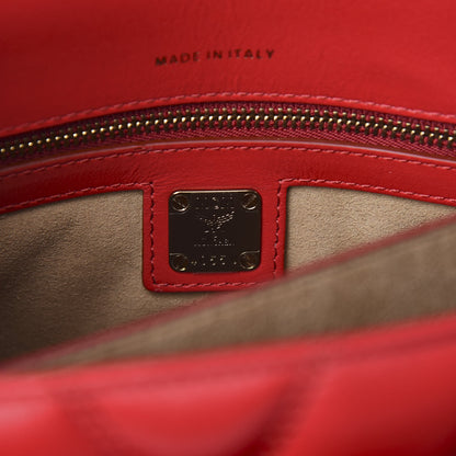 MCM Lambskin Quilted Small Patricia Crossbody Bag Ruby Red 6 of 10