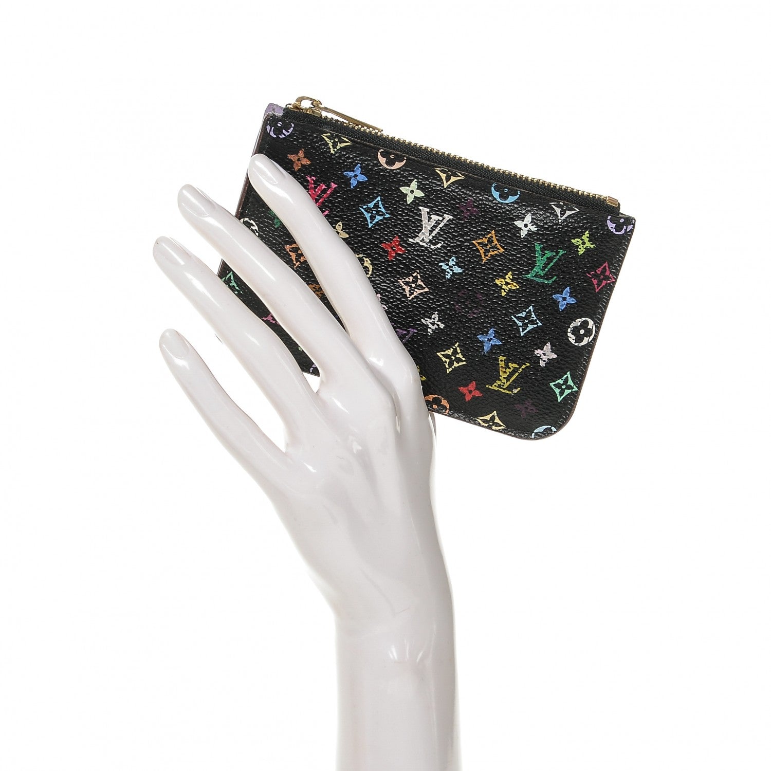 Louis Vuitton Monogram Multicolor Key Pouch Black Violet 2 of 6