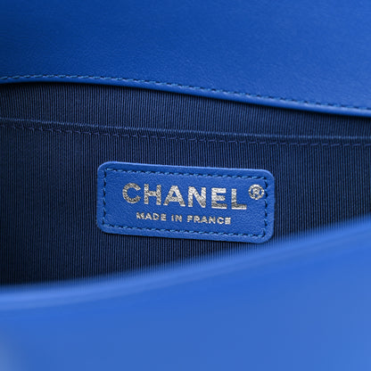 Chanel Calfskin Chevron Quilted Medium Boy Flap Bright Blue 9 of 13